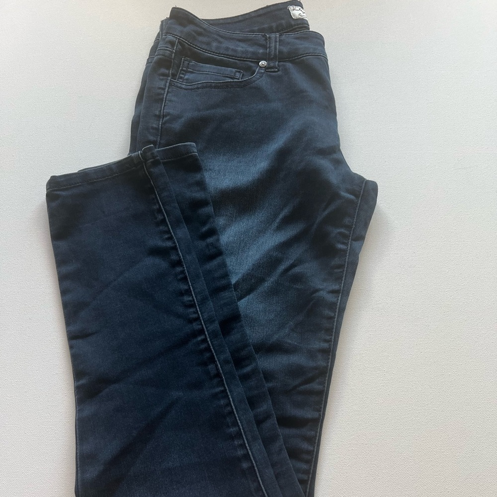 EUC Vintage Havana Navy Denim Pants Stretchy Material Size 28x30 (A)